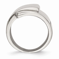 Sophia Jewelers Polished Stainless Steel Fashion Ring Elegant White Finish