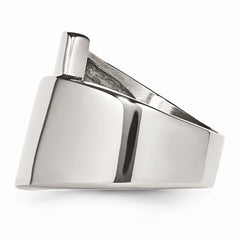 Sophia Jewelers Polished Stainless Steel Fashion Ring Elegant White Finish