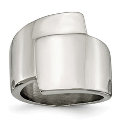 Sophia Jewelers Polished Stainless Steel Fashion Ring Elegant White Finish