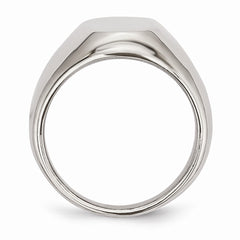 Sophia Jewelers Polished Stainless Steel Oval Signet Ring Elegant Design