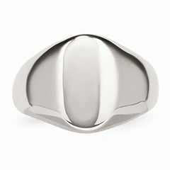 Sophia Jewelers Polished Stainless Steel Oval Signet Ring Elegant Design