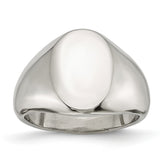Sophia Jewelers Polished Stainless Steel Oval Signet Ring Elegant Design