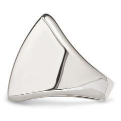 StainleSterling Silver Steel Polished Square Ring