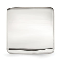 StainleSterling Silver Steel Polished Square Ring