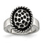 Stainless Steel Fashion Ring with Polished Antiqued Finish Elegant Design