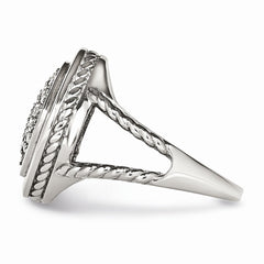 Sophia Jewelers Stainless Steel Polished CZ Fashion Ring Elegant Modern Design - 6 - 6