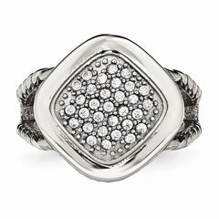 Sophia Jewelers Stainless Steel Polished CZ Fashion Ring Elegant Modern Design - 6 - 6