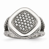 Sophia Jewelers Stainless Steel Polished CZ Fashion Ring Elegant Modern Design - 6 - 6