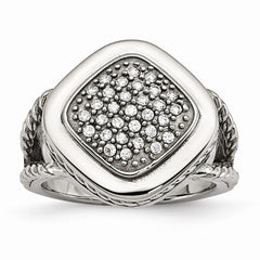 Sophia Jewelers Stainless Steel Polished CZ Fashion Ring Elegant Modern Design - 6 - 6