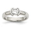 Stainless Steel Polished CZ Ring