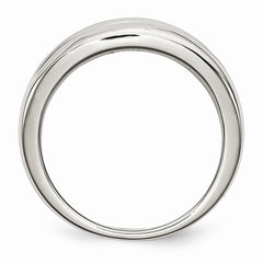 Sophia Jewelers Polished Stainless Steel CZ Ring Elegant Synthetic Stone