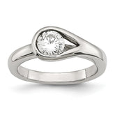 Stainless Steel Polished Ring with Synthetic CZ Elegant Design - 6 - 6