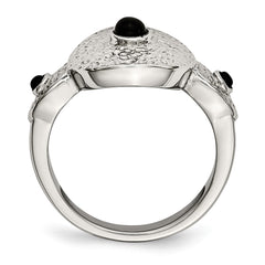 Sophia Jewelers Stainless Steel Onyx Ring with Polished Finish