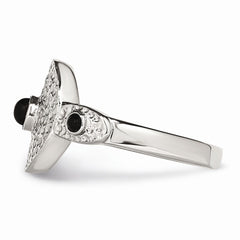 Sophia Jewelers Stainless Steel Onyx Ring with Polished Finish