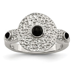 Sophia Jewelers Stainless Steel Onyx Ring with Polished Finish