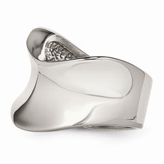 Sophia Jewelers Polished Stainless Steel Fashion Wave Ring Elegant Design - 6 - 6