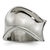 Sophia Jewelers Polished Stainless Steel Fashion Wave Ring Elegant Design - 6 - 6