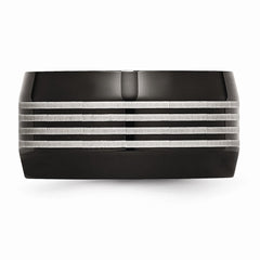 Sophia Jewelers Stainless Steel Black Plated 12mm Polished Wedding Band