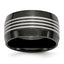 Black Polished Wedding Band in Stainless Steel, 12mm