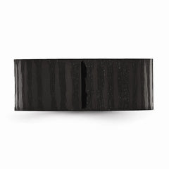 Stainless Steel Black IP-Plated Wedding Band with CZ, Polished & Brushed Finish - 9 - 9