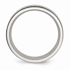 Sophia Jewelers Stainless Steel Black IP-Plated CZ Wedding Band with Polished Finish