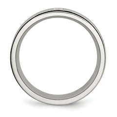 Stainless Steel Brushed and Polished Black IP-plated with Black CZ 9mm Band