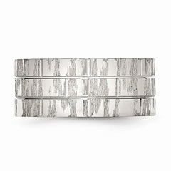 Sophia Jewelers Stainless Steel Wedding Band with Black CZ Accent