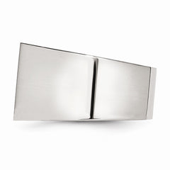 Sophia Jewelers Polished Stainless Steel CZ Signet Men's Ring