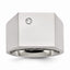 Sophia Jewelers Polished Stainless Steel CZ Signet Men's Ring