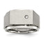 Stainless Steel Brushed and Polished CZ Signet Ring