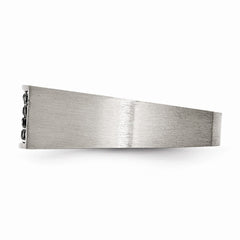 Sophia Jewelers Men's Stainless Steel Black CZ Ring with Polished & Brushed Finish