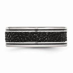 Sophia Jewelers Stainless Steel Wedding Band with Polished Stingray Texture Engravable