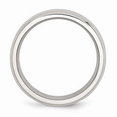 Sophia Jewelers Polished Stainless Steel and Wood Enamel 8mm Comfort Fit Wedding Band