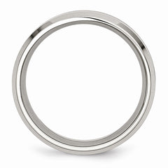 Sophia Jewelers Stainless Steel Wedding Band with Red Wood Inlay