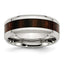 Koa Wood Inlay Wedding Band in Stainless Steel, 8mm