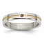 Sophia Jewelers Stainless Steel Yellow-Gold Diamond Wedding Band Elegant Design