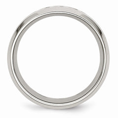 Stainless Steel Wedding Band with Camouflage Enamel and Diamonds