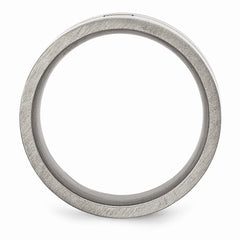 Stainless Steel Matte Black Wedding Band with Natural Diamond Accent