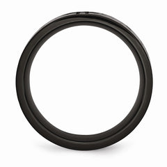 Stainless Steel Diamond Cross Wedding Band with Polished Matte Finish