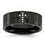 Stainless Steel Diamond Cross Wedding Band with Polished Matte Finish