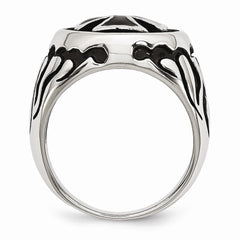 Sophia Jewelers Men's Black IP-Plated Stainless Steel Polished Ring