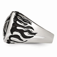 Sophia Jewelers Men's Black IP-Plated Stainless Steel Polished Ring