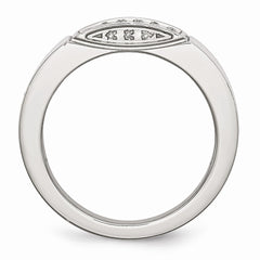 Sophia Jewelers Stainless Steel Diamond Wedding Band Polished Elegant Design