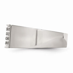 Sophia Jewelers Stainless Steel Diamond Wedding Band Polished Elegant Design