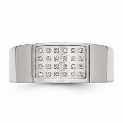 Sophia Jewelers Stainless Steel Diamond Wedding Band Polished Elegant Design