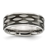 Stainless Steel 8mm Polished Black IP Wedding Band Modern Elegance