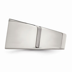 Sophia Jewelers Men's Stainless Steel Crystal Polished Ring - 9 - 9