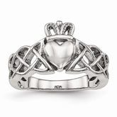 Sophia Jewelers Polished Stainless Steel Claddagh Ring Elegant Themed Design
