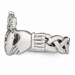 Sophia Jewelers Polished Stainless Steel Claddagh Cross Ring 6mm Elegant Design