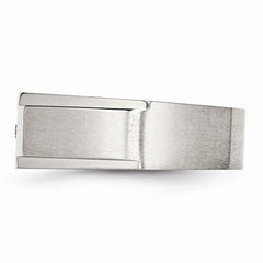 Sophia Jewelers Men's Stainless Steel CZ Ring with Polished Brushed Finish